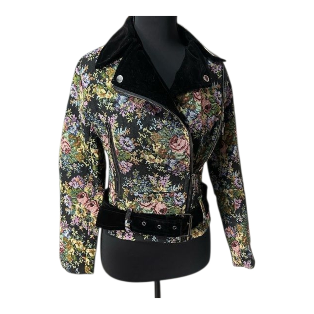 Floral Women's Leather Jacket